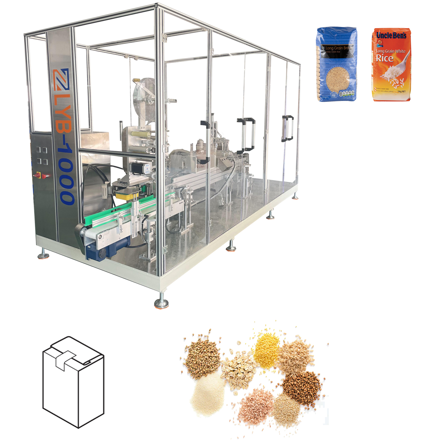Automatic flat bottom bag forming filling and top sticker packaging ...