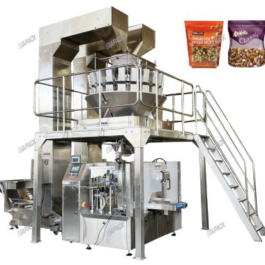 Mesin pembungkusan pengisi pengisi penimbang kacang campuran automatik